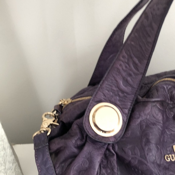 GUSTTO Purple Leather Crossbody Shoulder Bag - Picture 6 of 13